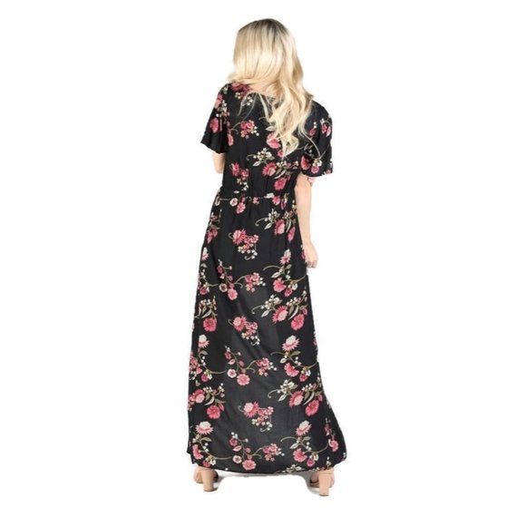 Angie Pink Floral Maxi Romper - Picture 4 of 7